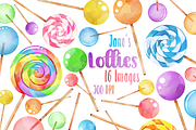 Watercolor Lollipops Clipart