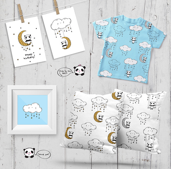 Cute pandas in Illustrations - product preview 6