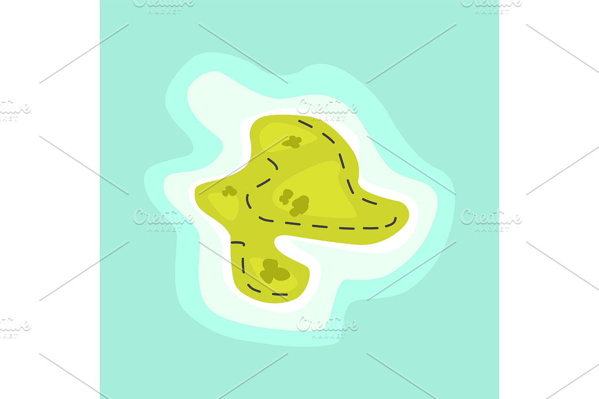 Cartoon tropical exotic island in ocean top view exotic lagoon map caribbean aerial sprite seascape tourism paradise coast vector illustration. in Illustrations - product preview 8