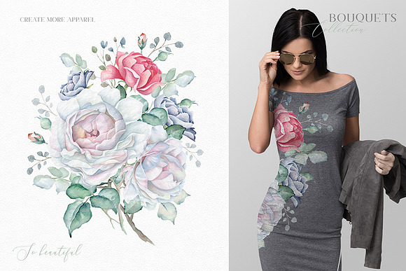 Delicate Watercolor Florals in Illustrations - product preview 6