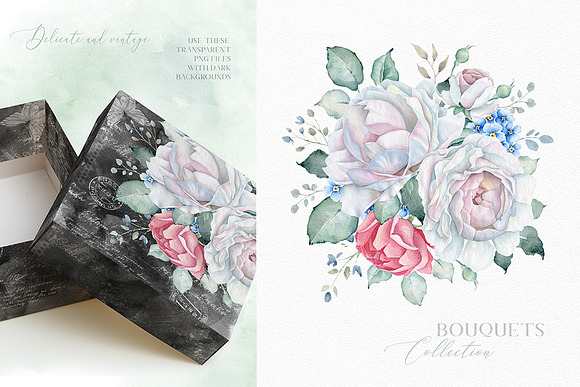 Delicate Watercolor Florals in Illustrations - product preview 7
