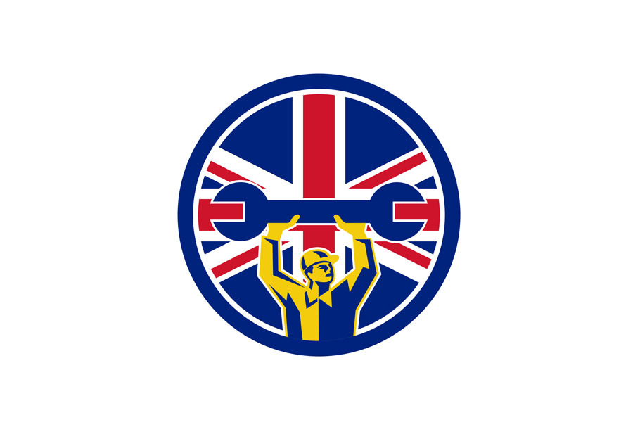 British Mechanic Union Jack Flag Ico