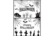 Happy Halloween Banner on Vector Illustration