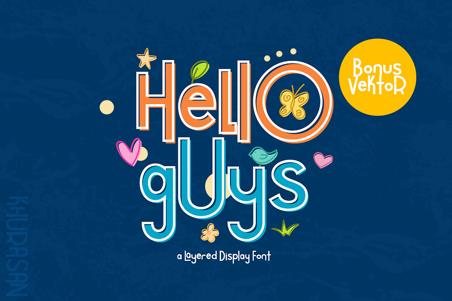 Hello Guys Layered Font in Display Fonts - product preview 8