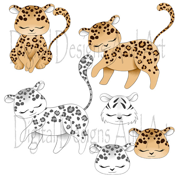 Wild cats clipart in Illustrations - product preview 3