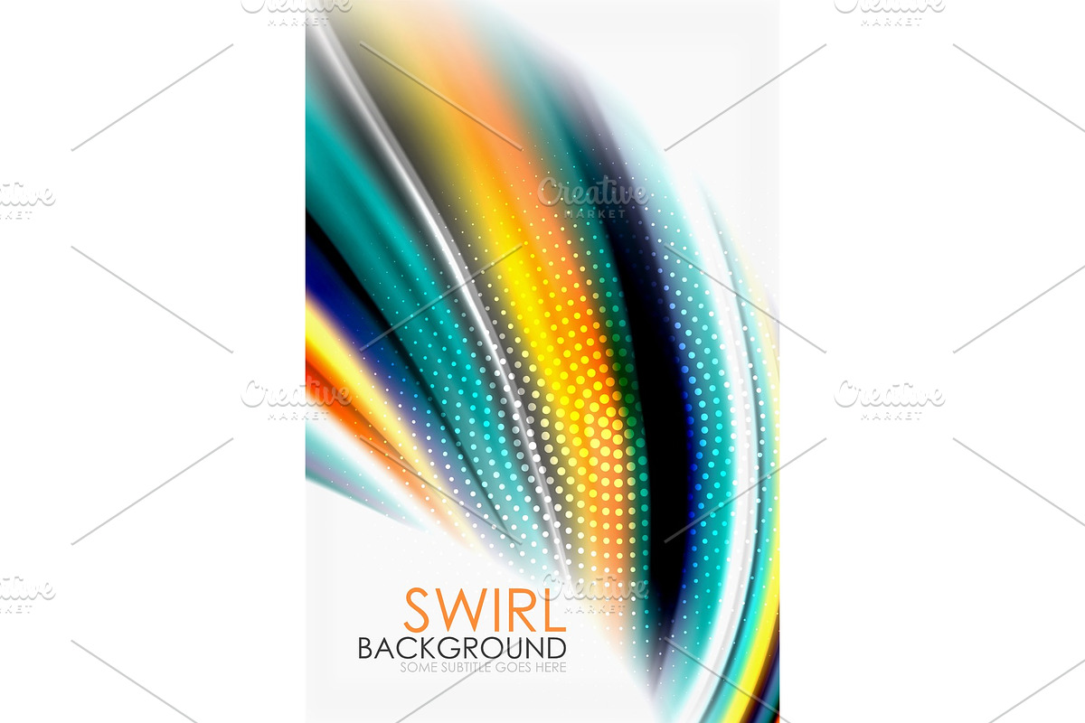 Rainbow color waves, vector blurred abstract background in Illustrations - product preview 8
