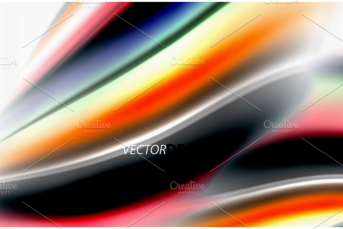 Rainbow color waves, vector blurred abstract background in Illustrations - product preview 8