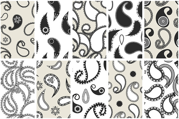 Modern Paisley Seamless Patterns in Patterns - product preview 7