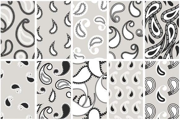 Modern Paisley Seamless Patterns in Patterns - product preview 10