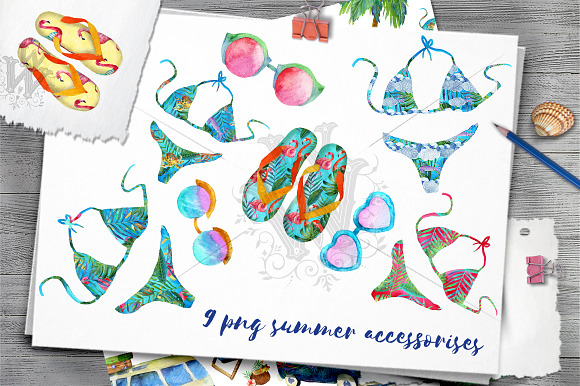 Huge Summer watercolor pack in Illustrations - product preview 2
