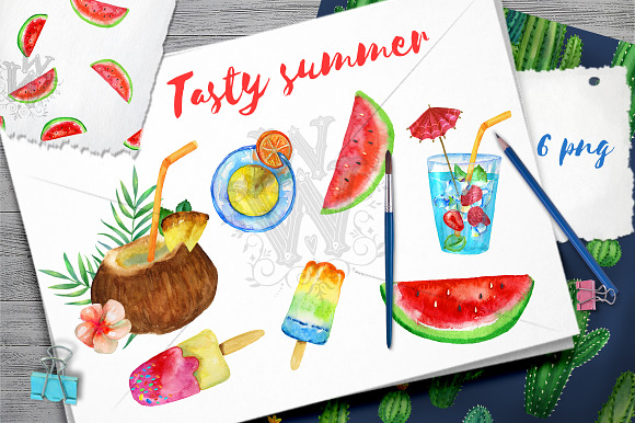Huge Summer watercolor pack in Illustrations - product preview 3