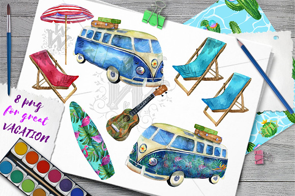 Huge Summer watercolor pack in Illustrations - product preview 6