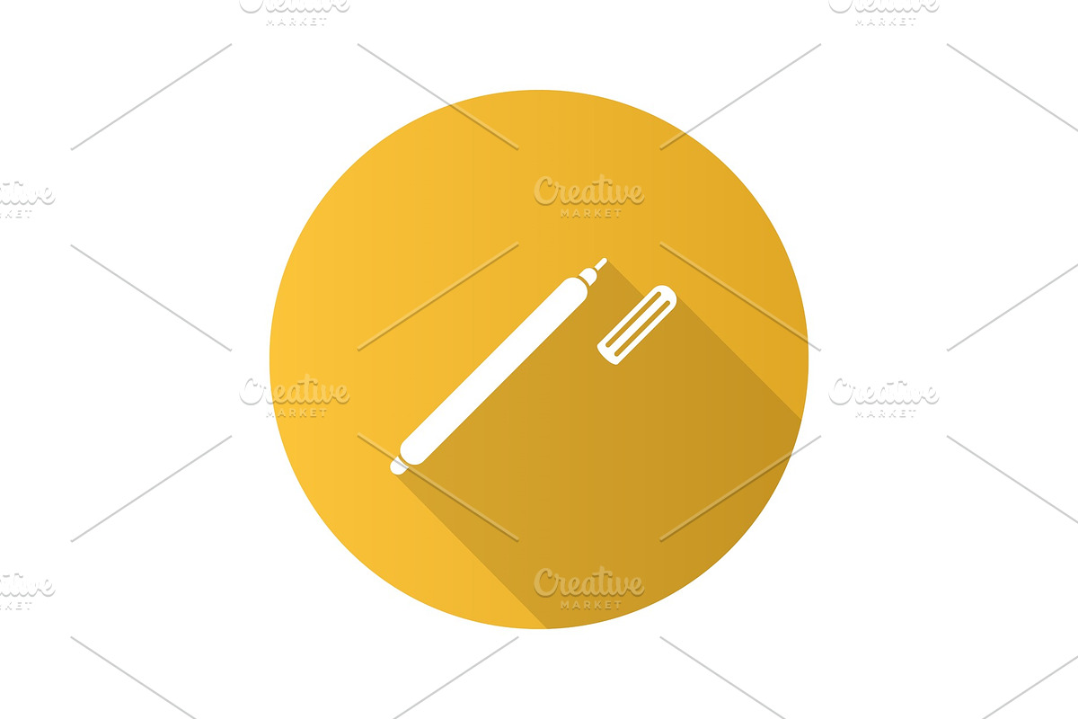Marker pen flat design long shadow glyph icon in Graphics - product preview 8