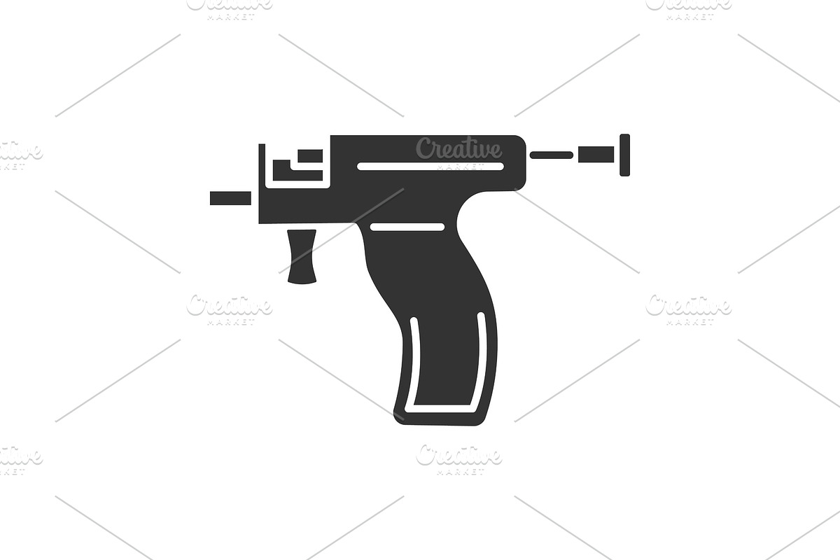 Piercing gun glyph icon in Graphics - product preview 8