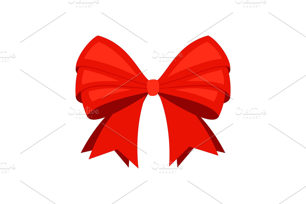 Red ribbon bowknot in Objects - product preview 8