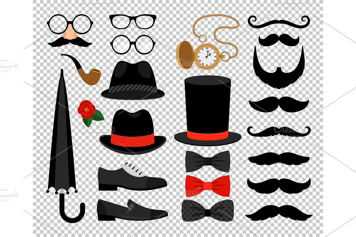 Gentleman vintage accessories in Illustrations - product preview 8