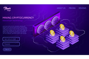 Cryptocurrency mining equipment. Blockchain technology. Bitcoin electronic money.