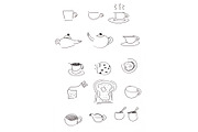 Coffee, Tea & Toast Illustration Set