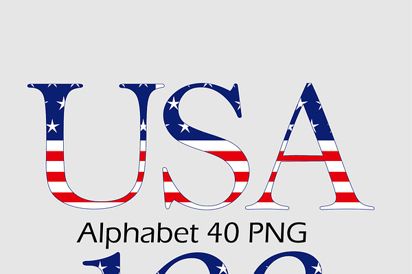4th of July Alphabet Clipart