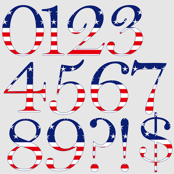 4th of July Alphabet Clipart in Illustrations - product preview 1