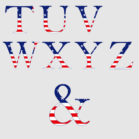 4th of July Alphabet Clipart in Illustrations - product preview 3
