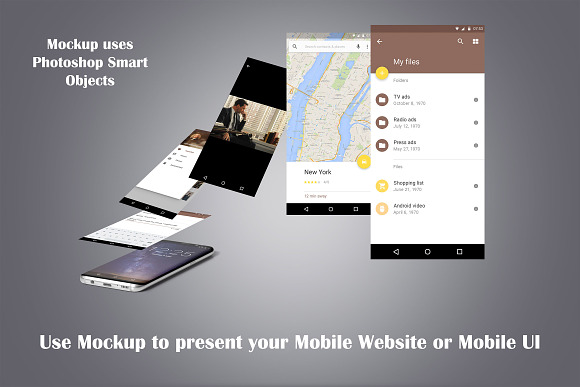 Android Phone Mockup in Mobile & Web Mockups - product preview 1