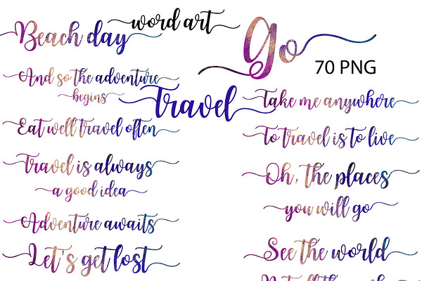 Travel Word Art Clipart