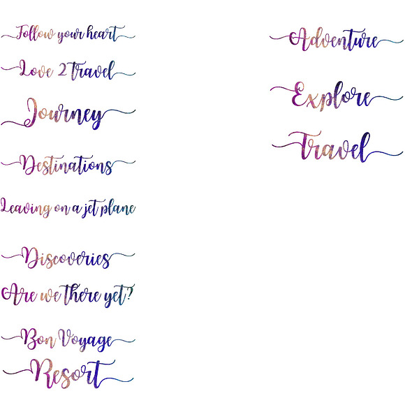 Travel Word Art Clipart in Illustrations - product preview 3