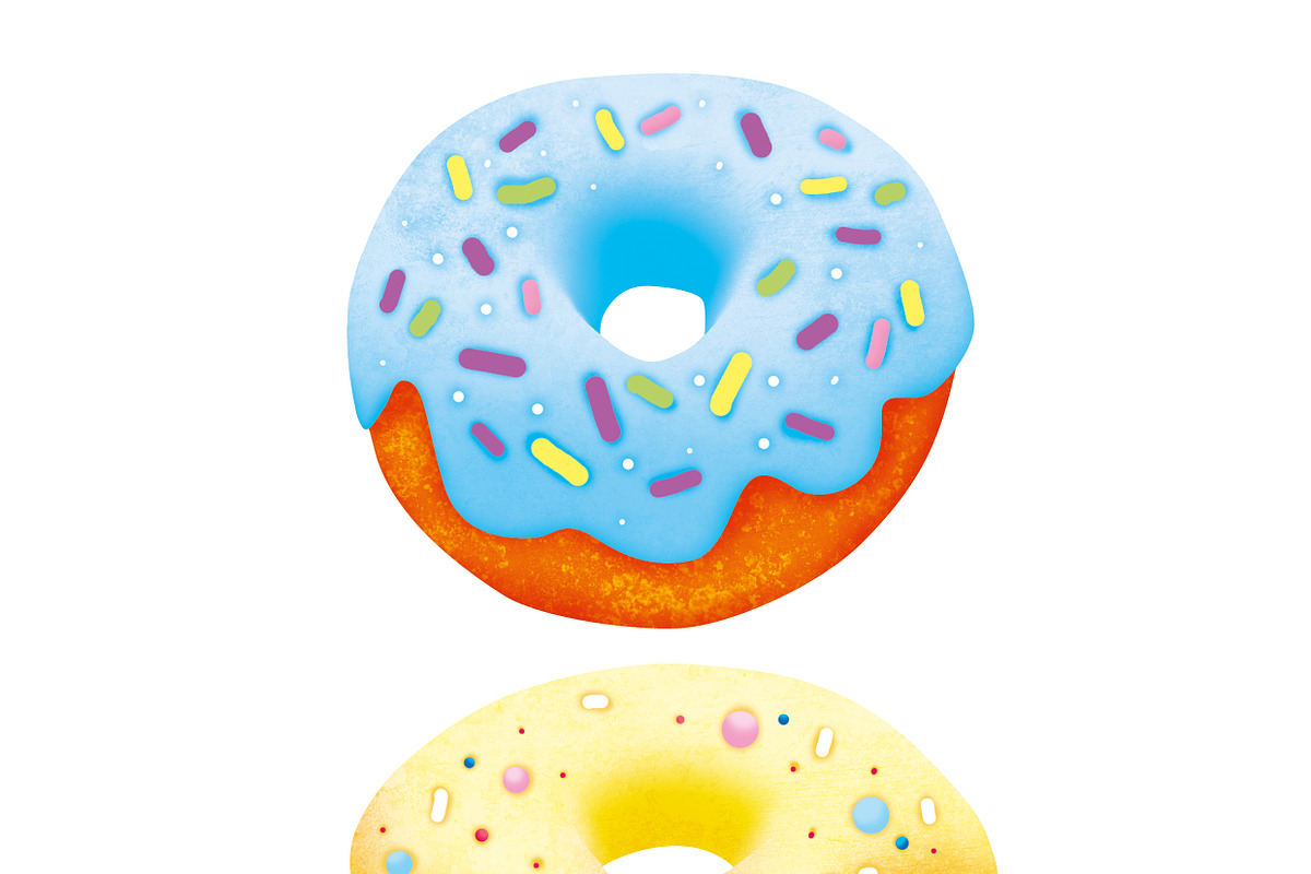 Three donuts with clipping path in Illustrations - product preview 8