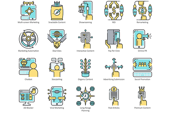 88 Digital Marketing Icons | Aqua in Graphics - product preview 4