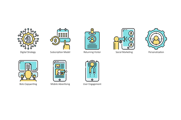 88 Digital Marketing Icons | Aqua in Graphics - product preview 5