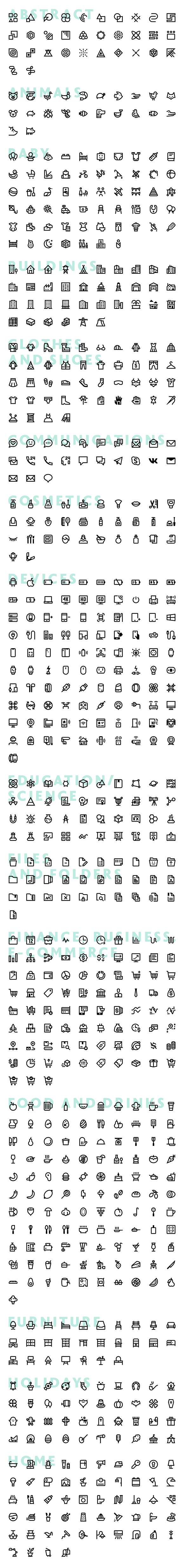 Allicons — 7276 Line Icons + FREEBIE in Graphics - product preview 6