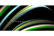 Multicolored wave lines on black background design
