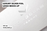 Luxury Silver Foil Logo Mockup Badge