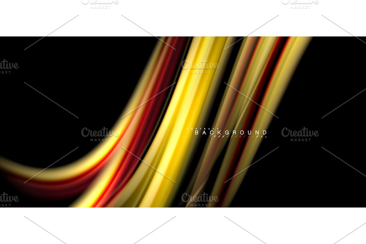 Multicolored wave lines on black background design in Illustrations - product preview 8