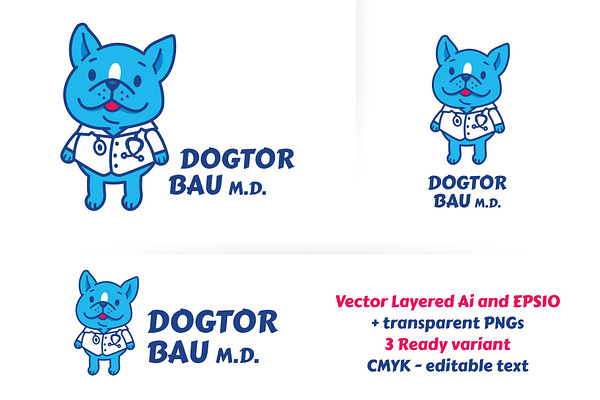Dogtor Bau M.d. veterinary logo