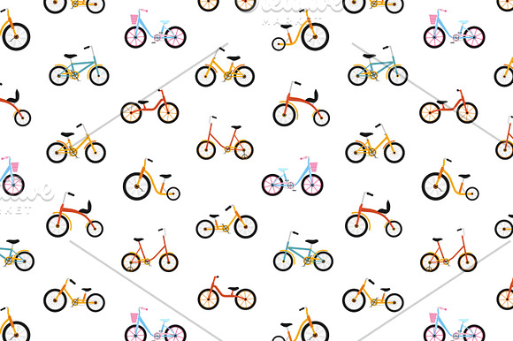 Kids bicycles of various types in Illustrations - product preview 2