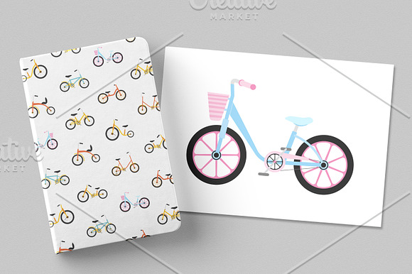 Kids bicycles of various types in Illustrations - product preview 3