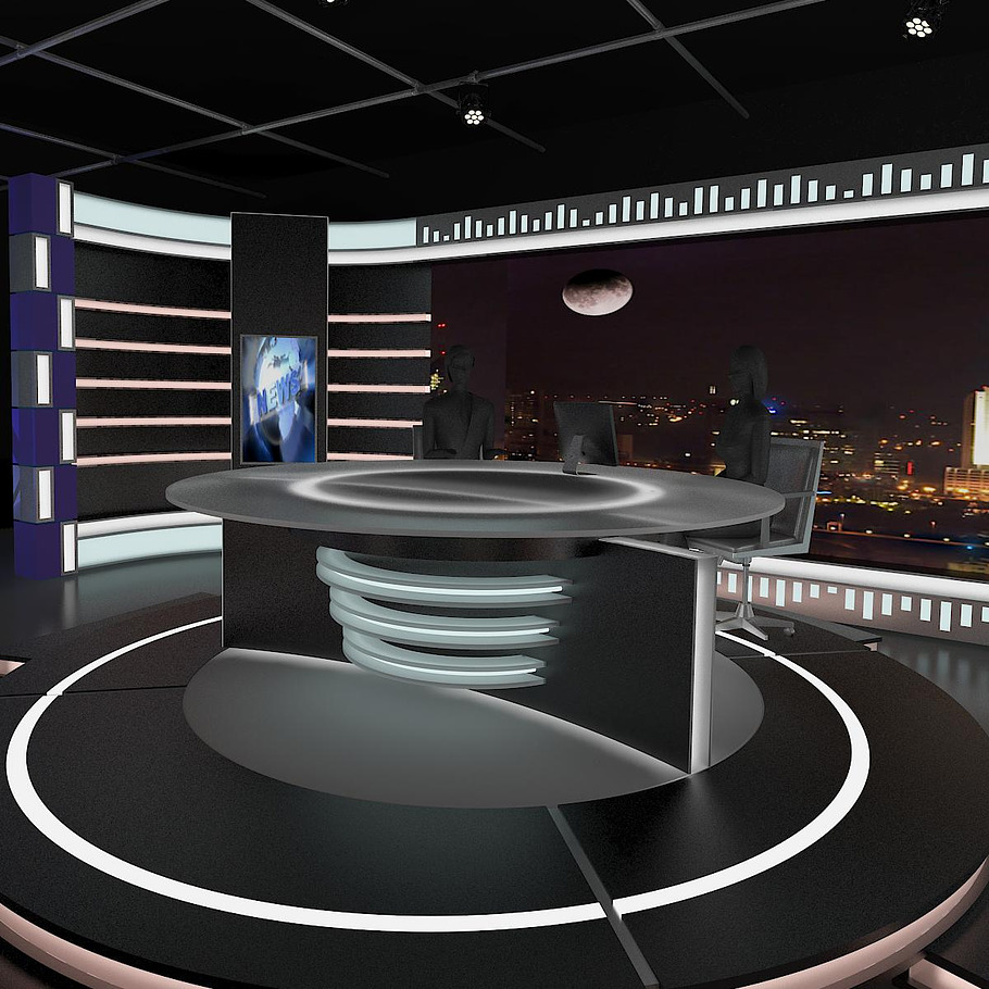 Virtual TV Studio News Set 11 in Architecture - product preview 10