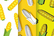 Seamless pattern with corn