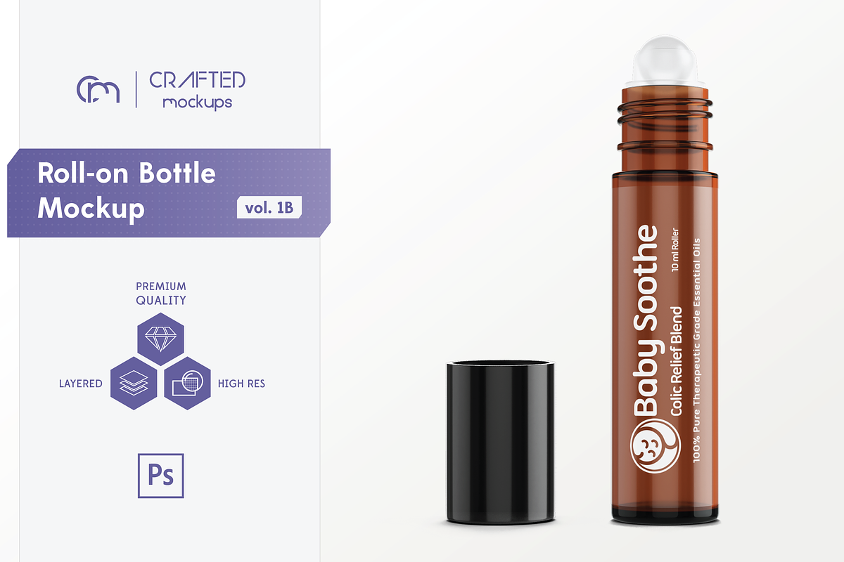 Roll-on Bottle Mockup v. 10ml-B in Product Mockups - product preview 8