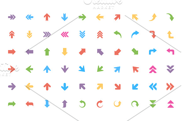 400 Flat Arrows Vector Icons  in Graphics - product preview 1