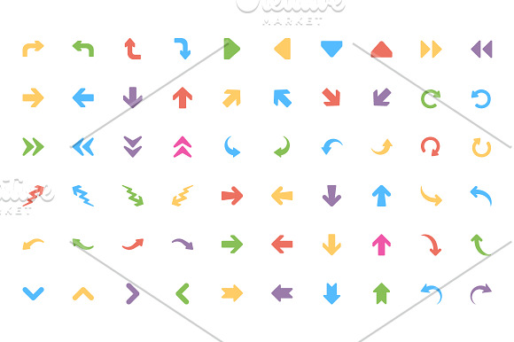 400 Flat Arrows Vector Icons  in Graphics - product preview 2