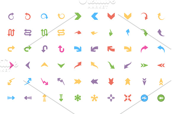400 Flat Arrows Vector Icons  in Graphics - product preview 3