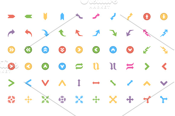 400 Flat Arrows Vector Icons  in Graphics - product preview 4