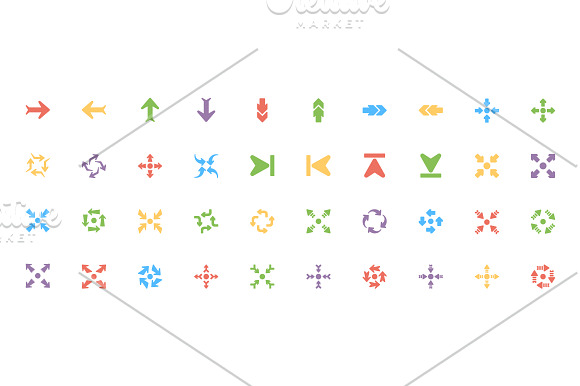 400 Flat Arrows Vector Icons  in Graphics - product preview 7