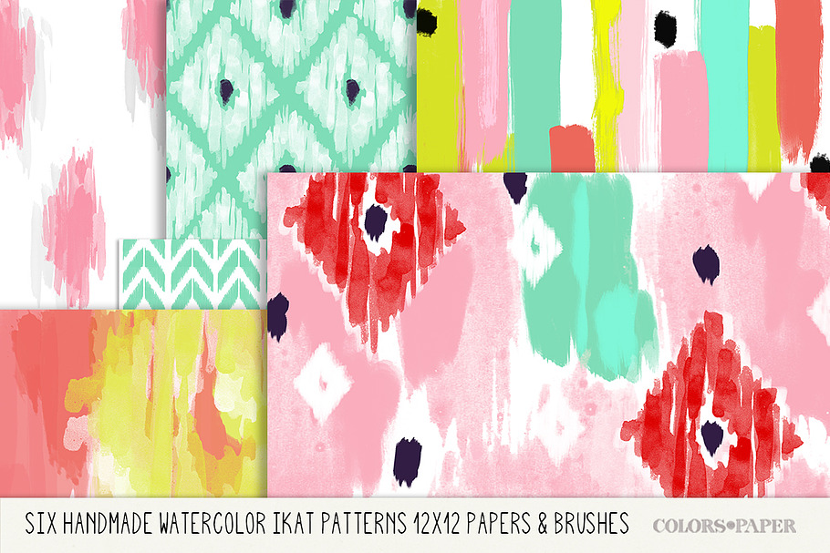  Ikat Papers & Photoshop Brushes