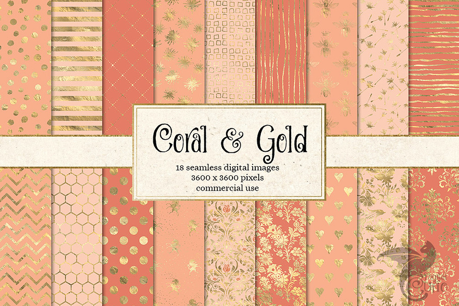 Coral and Gold Patterns in Patterns - product preview 8