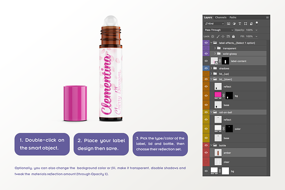 Roll-on Bottle Mockup v. 10ml-B in Product Mockups - product preview 6
