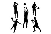 silhouette basketball player
